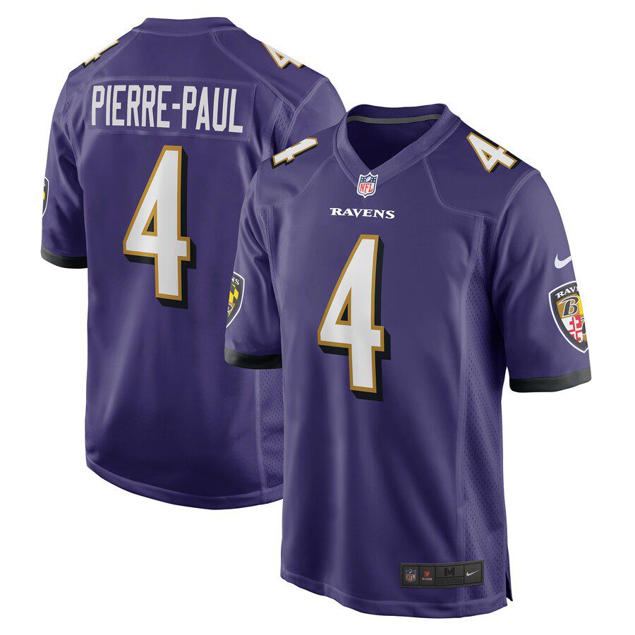 Men Baltimore Ravens 4 Jason Pierre-Paul Nike Purple Home Game Player NFL Jersey